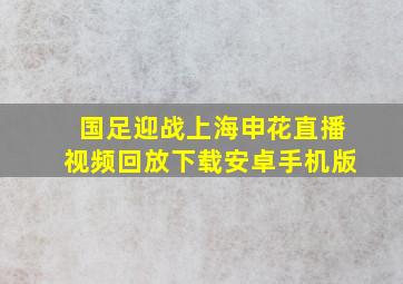 国足迎战上海申花直播视频回放下载安卓手机版