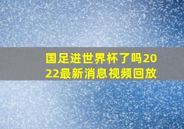 国足进世界杯了吗2022最新消息视频回放