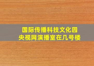 国际传播科技文化园央视网演播室在几号楼