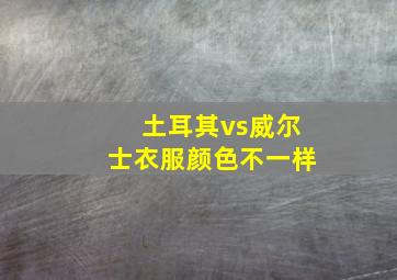 土耳其vs威尔士衣服颜色不一样