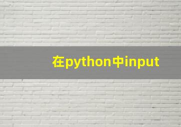 在python中input