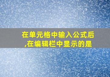 在单元格中输入公式后,在编辑栏中显示的是