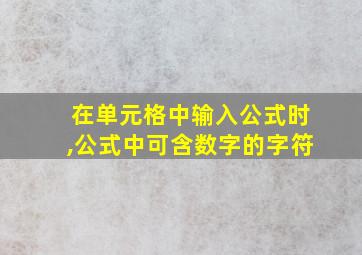 在单元格中输入公式时,公式中可含数字的字符