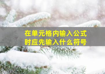 在单元格内输入公式时应先输入什么符号