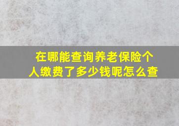 在哪能查询养老保险个人缴费了多少钱呢怎么查