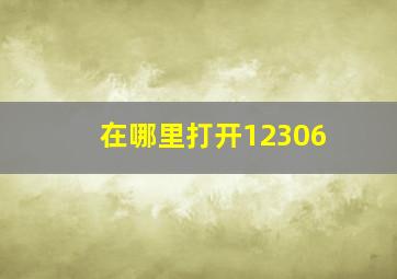 在哪里打开12306