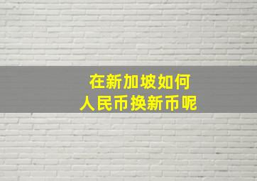 在新加坡如何人民币换新币呢