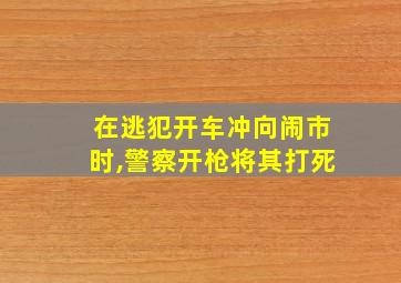 在逃犯开车冲向闹市时,警察开枪将其打死