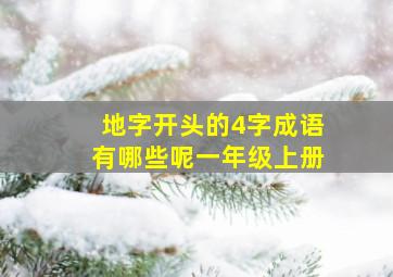 地字开头的4字成语有哪些呢一年级上册