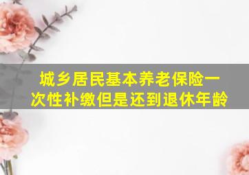 城乡居民基本养老保险一次性补缴但是还到退休年龄