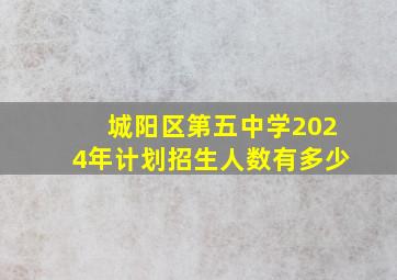 城阳区第五中学2024年计划招生人数有多少