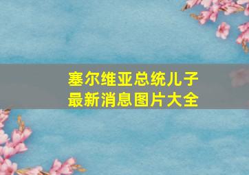 塞尔维亚总统儿子最新消息图片大全