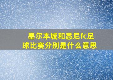 墨尔本城和悉尼fc足球比赛分别是什么意思