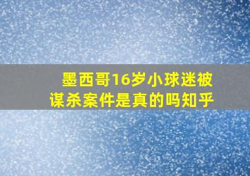 墨西哥16岁小球迷被谋杀案件是真的吗知乎