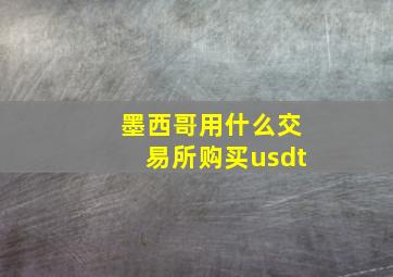 墨西哥用什么交易所购买usdt