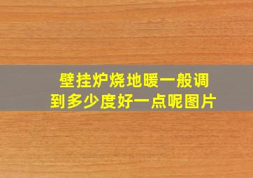 壁挂炉烧地暖一般调到多少度好一点呢图片