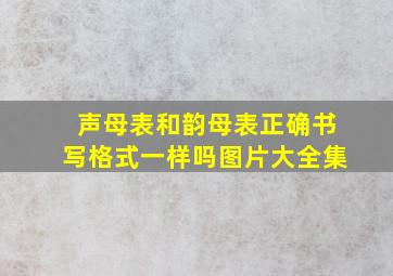 声母表和韵母表正确书写格式一样吗图片大全集