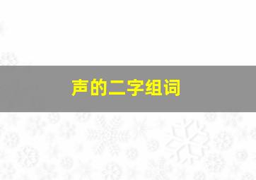 声的二字组词