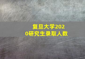 复旦大学2020研究生录取人数