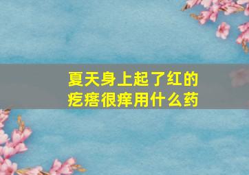 夏天身上起了红的疙瘩很痒用什么药