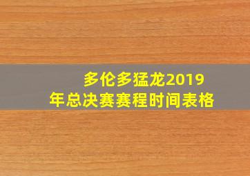 多伦多猛龙2019年总决赛赛程时间表格