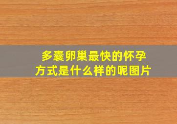 多囊卵巢最快的怀孕方式是什么样的呢图片