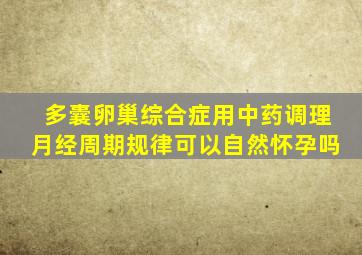 多囊卵巢综合症用中药调理月经周期规律可以自然怀孕吗