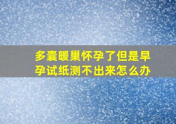 多囊暖巢怀孕了但是早孕试纸测不出来怎么办