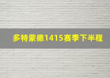 多特蒙德1415赛季下半程