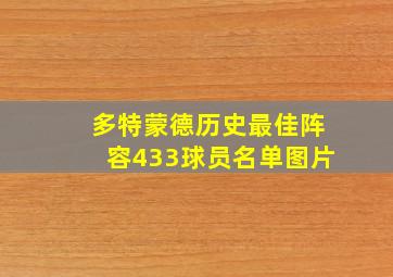 多特蒙德历史最佳阵容433球员名单图片