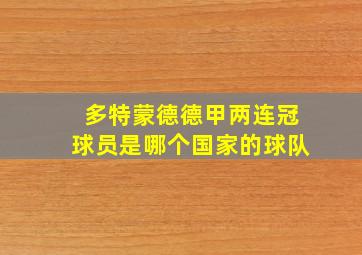 多特蒙德德甲两连冠球员是哪个国家的球队