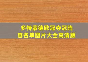 多特蒙德欧冠夺冠阵容名单图片大全高清版