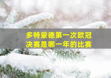 多特蒙德第一次欧冠决赛是哪一年的比赛