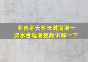 多肉冬天多长时间浇一次水合适呢视频讲解一下