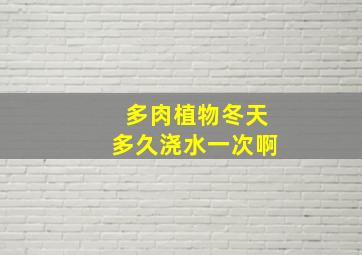 多肉植物冬天多久浇水一次啊