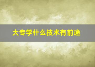 大专学什么技术有前途