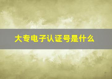 大专电子认证号是什么