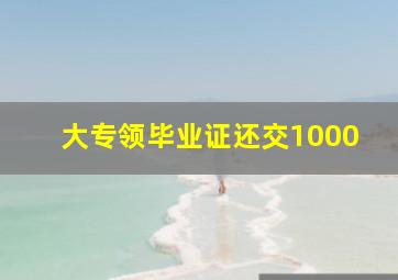 大专领毕业证还交1000