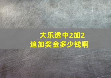 大乐透中2加2追加奖金多少钱啊