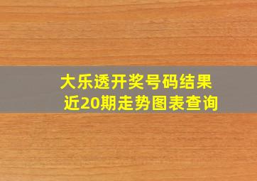 大乐透开奖号码结果近20期走势图表查询