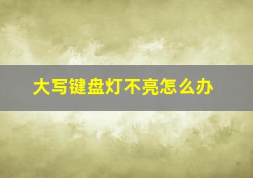 大写键盘灯不亮怎么办