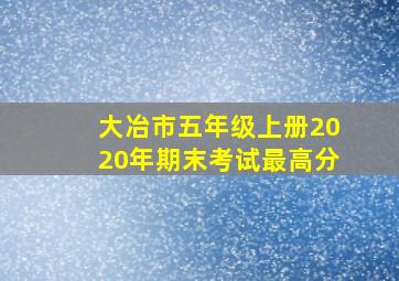 大冶市五年级上册2020年期末考试最高分