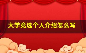 大学竞选个人介绍怎么写