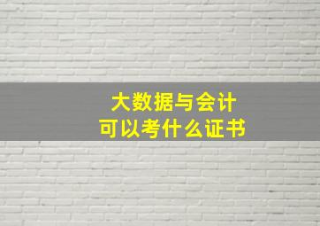 大数据与会计可以考什么证书