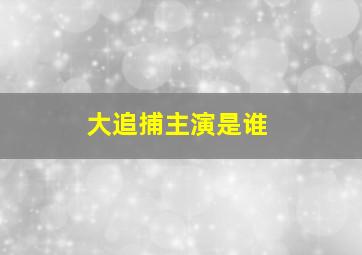 大追捕主演是谁