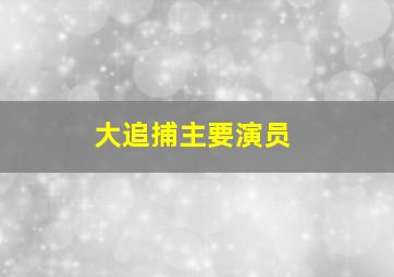 大追捕主要演员