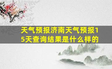 天气预报济南天气预报15天查询结果是什么样的