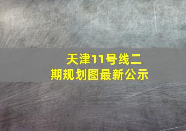 天津11号线二期规划图最新公示