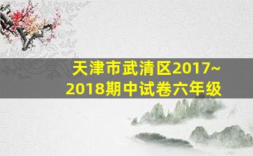 天津市武清区2017~2018期中试卷六年级