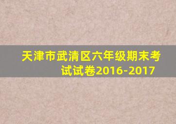 天津市武清区六年级期末考试试卷2016-2017